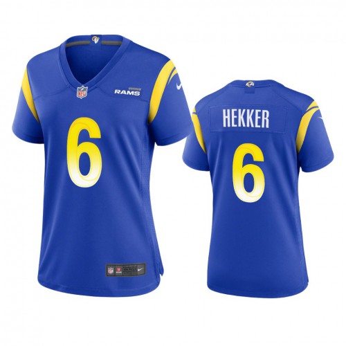 Los Angeles Los Angeles Rams #6 Johnny Hekker Women's Game Jersey - Royal Womens
