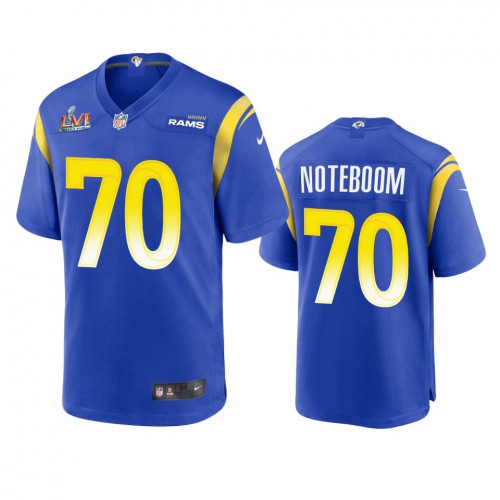 Los Angeles Los Angeles Rams #70 Joseph Noteboom Men's Super Bowl LVI Patch Game Jersey - Royal Men's