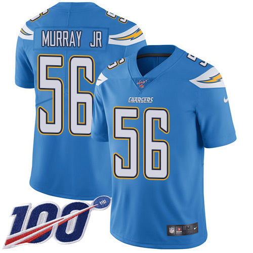 Los Angeles Chargers #56 Kenneth Murray Jr Electric Blue Alternate Men's Stitched 100th Season Vapor Untouchable Limited Jersey Men's