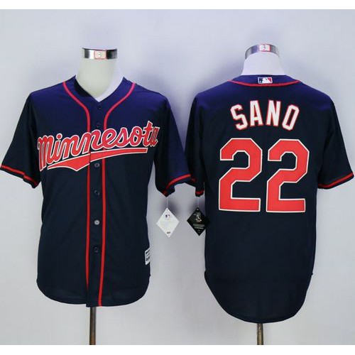 Minnesota Twins #22 Miguel Sano Navy Blue Alternate Road New Cool Base Stitched Jersey Men's
