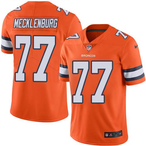 Denver Broncos #77 Karl Mecklenburg Orange Men's Stitched Limited Rush Jersey Men's