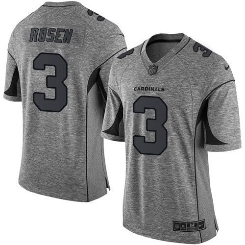 Cardinals #3 Josh Rosen Gray Men's Stitched Limited Gridiron Gray Jersey