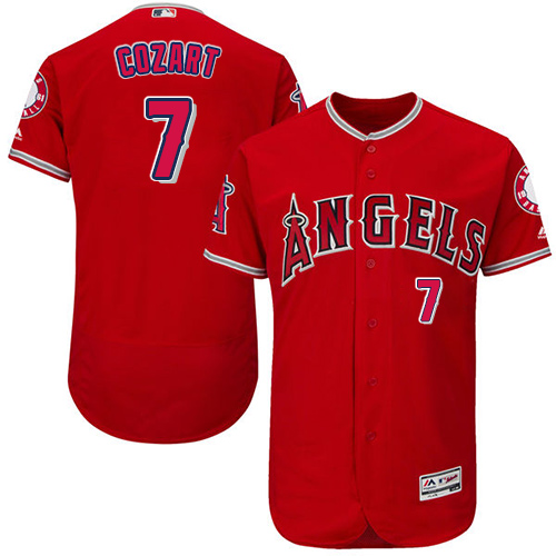 Los Angeles Angels of Anaheim #7 Zack Cozart Red Flexbase Authentic Collection Stitched Jersey Men's
