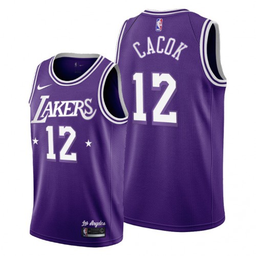 Los Angeles Los Angeles Lakers #12 Devontae Cacok Youth 2021-22 City Edition Purple Jersey Youth