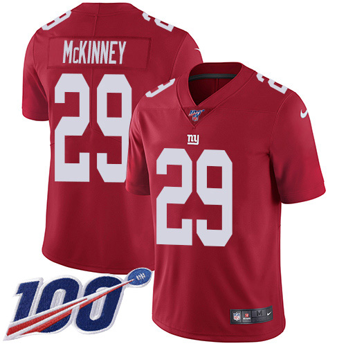 New York Giants #29 Xavier McKinney Red Alternate Youth Stitched 100th Season Vapor Untouchable Limited Jersey Youth