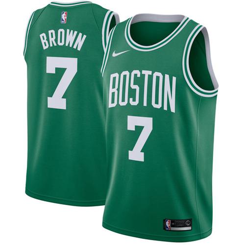 Boston Celtics #7 Jaylen Brown Green Swingman Icon Edition Jersey Mens