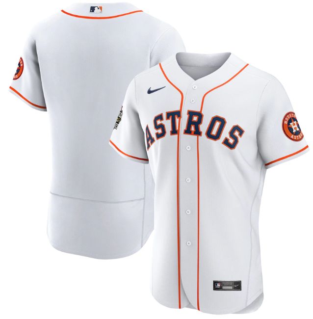 Houston Astros Blank White 2022 World Series Flex Base Stitched Men's Jersey