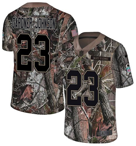 Eagles #23 C.J. Gardner-Johnson Camo Youth Stitched Limited Rush Realtree Jersey