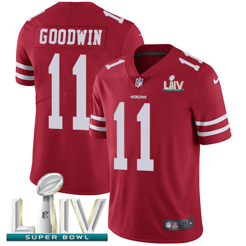 San Francisco 49ers #11 Marquise Goodwin Red Super Bowl LIV 2020 Team Color Men's Stitched Vapor Untouchable Limited Jersey Men's
