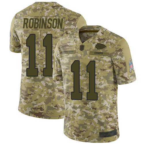 Kansas City Chiefs #11 Demarcus Robinson Camo Men's Stitched Limited 2018 Salute To Service Jersey Men's