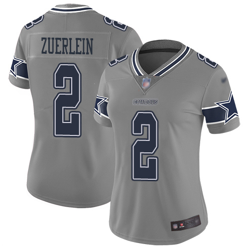 Dallas Cowboys #2 Greg Zuerlein Gray Women's Stitched Limited Inverted Legend Jersey Womens