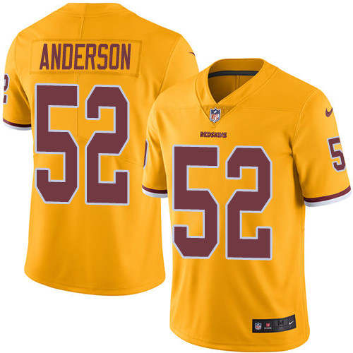 Washington Commanders #52 Ryan Anderson Gold Youth Stitched Limited Rush Jersey Youth