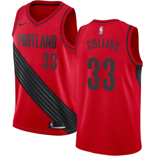 Portland Trail Blazers #33 Zach Collins Red Statement Edition Swingman Jersey Mens