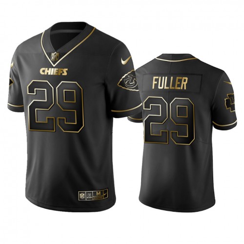Kansas City Chiefs #29 Kendall Fuller Black Golden Limited Edition Stitched Jersey Men's