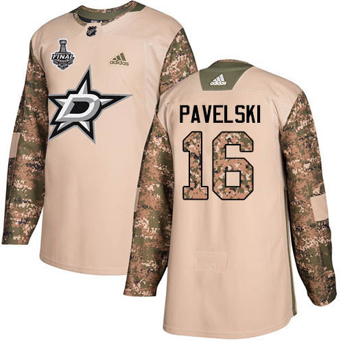 Adidas Dallas Stars #16 Joe Pavelski Camo Authentic 2017 Veterans Day Youth 2020 Stanley Cup Final Stitched Jersey Youth