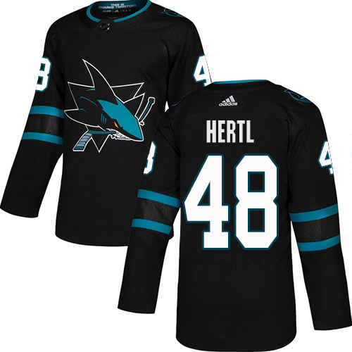 Adidas San Jose Sharks #48 Tomas Hertl Black Alternate Authentic Stitched Jersey Men's