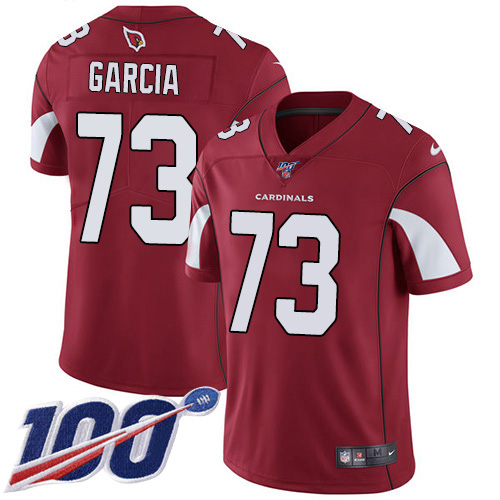 Arizona Cardinals #73 Max Garcia Red Team Color Men's Stitched 100th Season Vapor Limited Jersey Men's