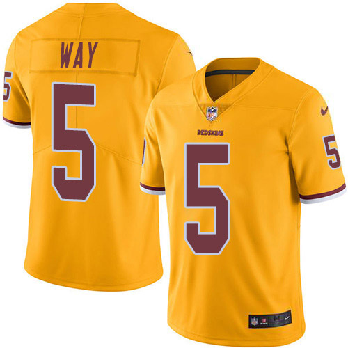 Washington Commanders #5 Tress Way Gold Youth Stitched Limited Rush Jersey Youth