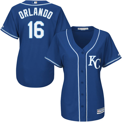 Kansas City Royals #16 Paulo Orlando Royal Blue Alternate Women's Stitched Jersey Womens