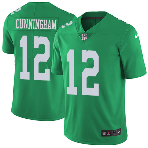 Philadelphia Eagles #12 Randall Cunningham Green Youth Stitched Limited Rush Jersey Youth