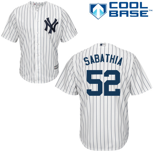 New York Yankees #52 C.C. Sabathia Stitched White Youth Jersey Youth