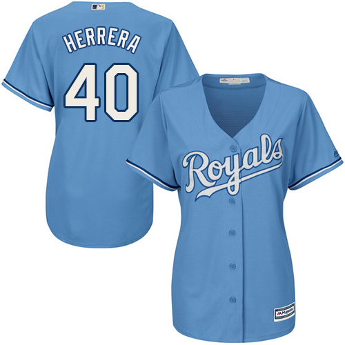 Kansas City Royals #40 Kelvin Herrera Light Blue Alternate Women's Stitched Jersey Womens