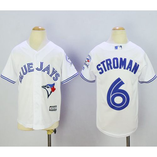 Toronto Blue Jays #6 Marcus Stroman White Cool Base Stitched Youth Jersey Youth