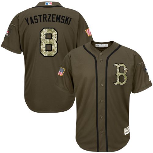 Boston Red Sox #8 Carl Yastrzemski Green Salute to Service Stitched Jersey Men's