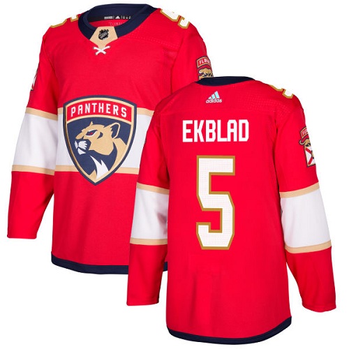 Adidas Florida Panthers #5 Aaron Ekblad Red Home Authentic Stitched Youth Jersey Youth