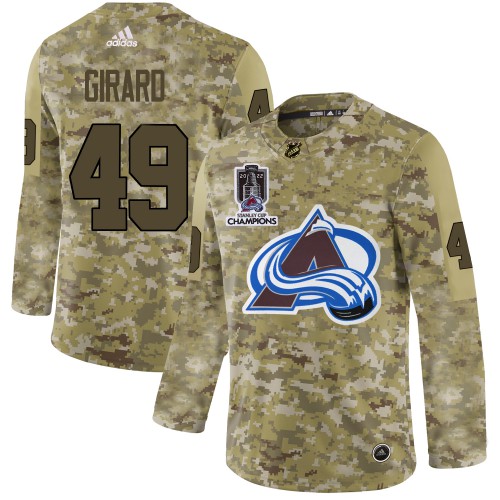Adidas Colorado Avalanche #49 Samuel Girard Camo 2022 Stanley Cup Champions Authentic Stitched Jersey Men's