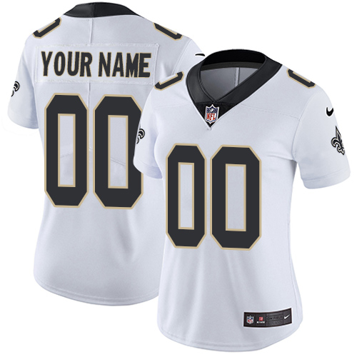 New Orleans Saints Customized White Stitched Vapor Untouchable Limited Women's Jersey