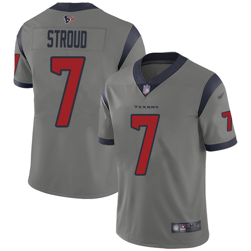 Texans #7 C.J. Stroud Gray Youth Stitched Limited Inverted Legend Jersey