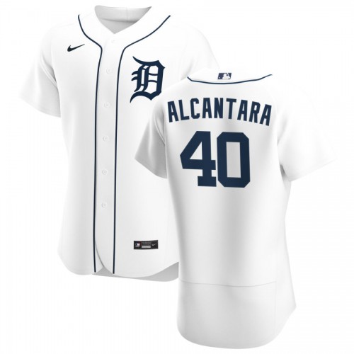 Detroit Detroit Tigers #40 Sergio Alcantara Men's White Home 2020 Authentic Player Jersey Men's