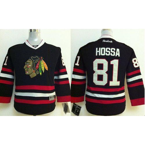 Chicago Blackhawks #81 Marian Hossa Stitched Black Youth Jersey Youth