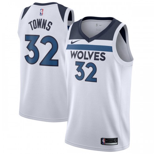 Minnesota Timberwolves #32 Karl-Anthony Towns White Swingman Association Edition Jersey Mens