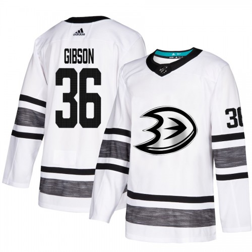 Adidas Anaheim Ducks #36 John Gibson White Authentic 2019 All-Star Youth Stitched Jersey Youth