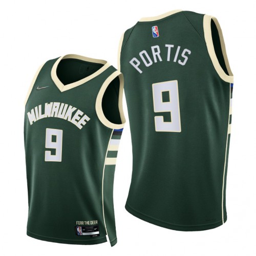 Milwaukee Bucks #9 Bobby Portis Youth 2021-22 75th Diamond Anniversary Jersey Green Youth