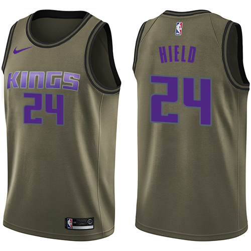 Sacramento Kings #24 Buddy Hield Green Salute to Service Youth Swingman Jersey Youth