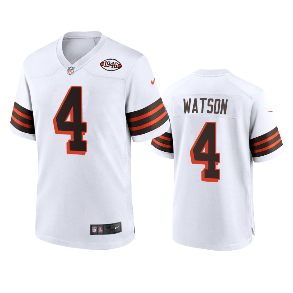 Browns #4 Deshaun Watson 1946 Collection Alternate Game Limited Jersey - White