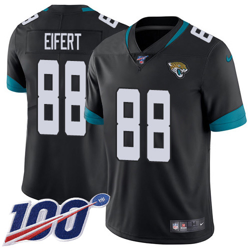 Jacksonville Jaguars #88 Tyler Eifert Black Team Color Youth Stitched 100th Season Vapor Untouchable Limited Jersey Youth