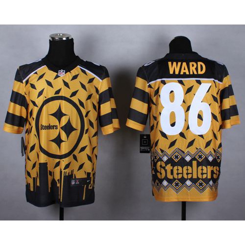Pittsburgh Steelers #86 Hines Ward Gold Men's Stitched Elite Noble Fashion Jersey Men's
