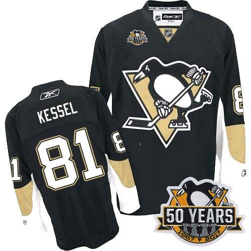 Pittsburgh Penguins #81 Phil Kessel Black Home 50th Anniversary Stitched Jersey Men's
