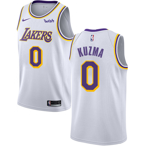 Los Angeles Lakers #0 Kyle Kuzma White Youth Swingman Association Edition Jersey Youth