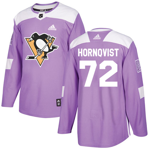 Adidas Pittsburgh Penguins #72 Patric Hornqvist Purple Authentic Fights Cancer Stitched Jersey Men's
