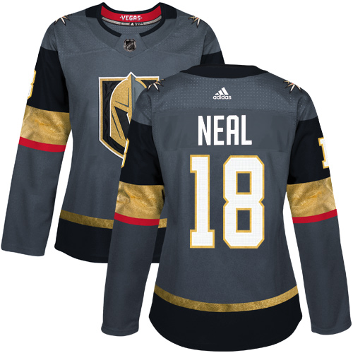 Adidas Golden Vegas Golden Knights #18 James Neal Grey Home Authentic Women's Stitched Jersey Womens