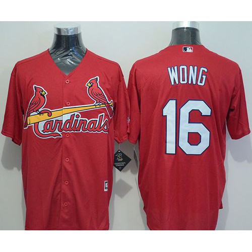 St.Louis Cardinals #16 Kolten Wong Red New Cool Base Stitched Jersey Men's