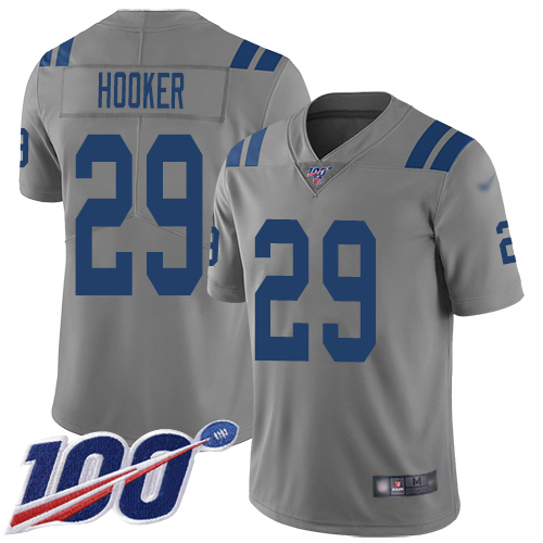 Indianapolis Colts #29 Malik Hooker Gray Men's Stitched Limited Inverted Legend 100th Season Jersey Men's