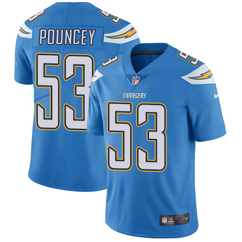 Los Angeles Chargers #53 Mike Pouncey Electric Blue Alternate Men's Stitched Vapor Untouchable Limited Jersey Men's