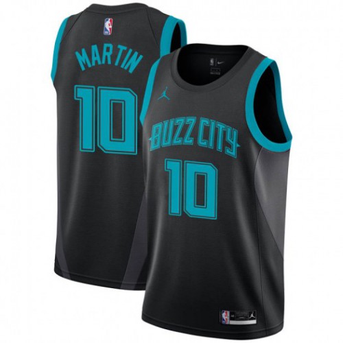 Charlotte Hornets #10 Caleb Martin Black Jordan Swingman City Edition 2018/19 Jersey Mens