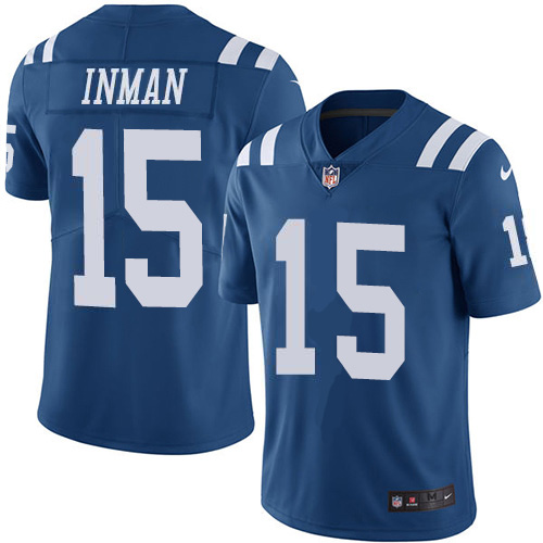 Indianapolis Colts #15 Dontrelle Inman Royal Blue Team Color Men's Stitched Vapor Untouchable Limited Jersey Men's